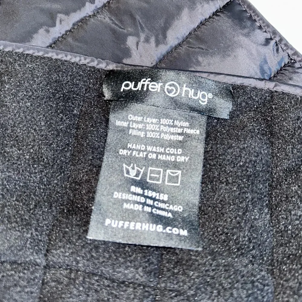 Puffer Hug Black Puffer Scarf One Size Unisex Warm Winter Wear 68inches